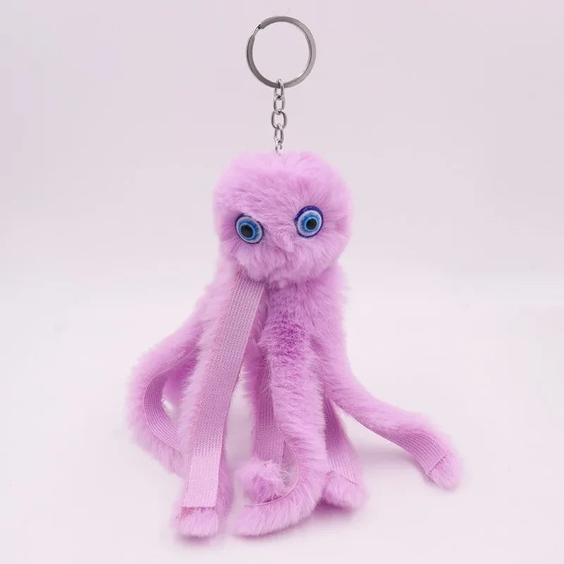 Plush Octopus Keychain Backpack Charm