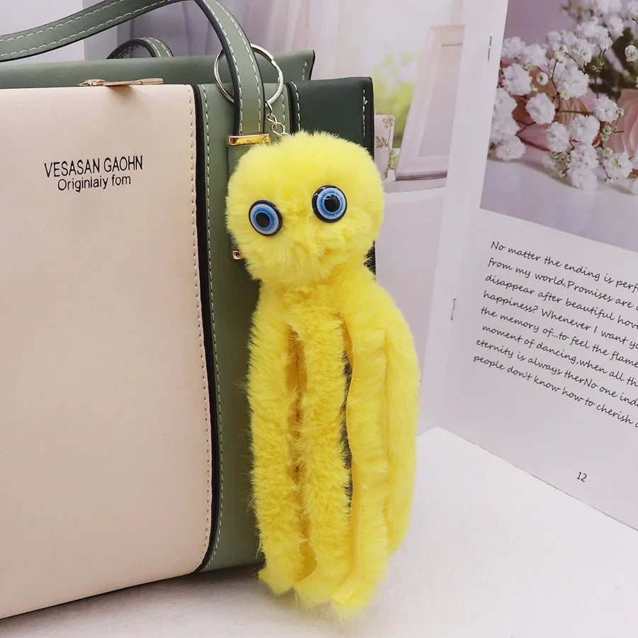 Plush Octopus Keychain Backpack Charm