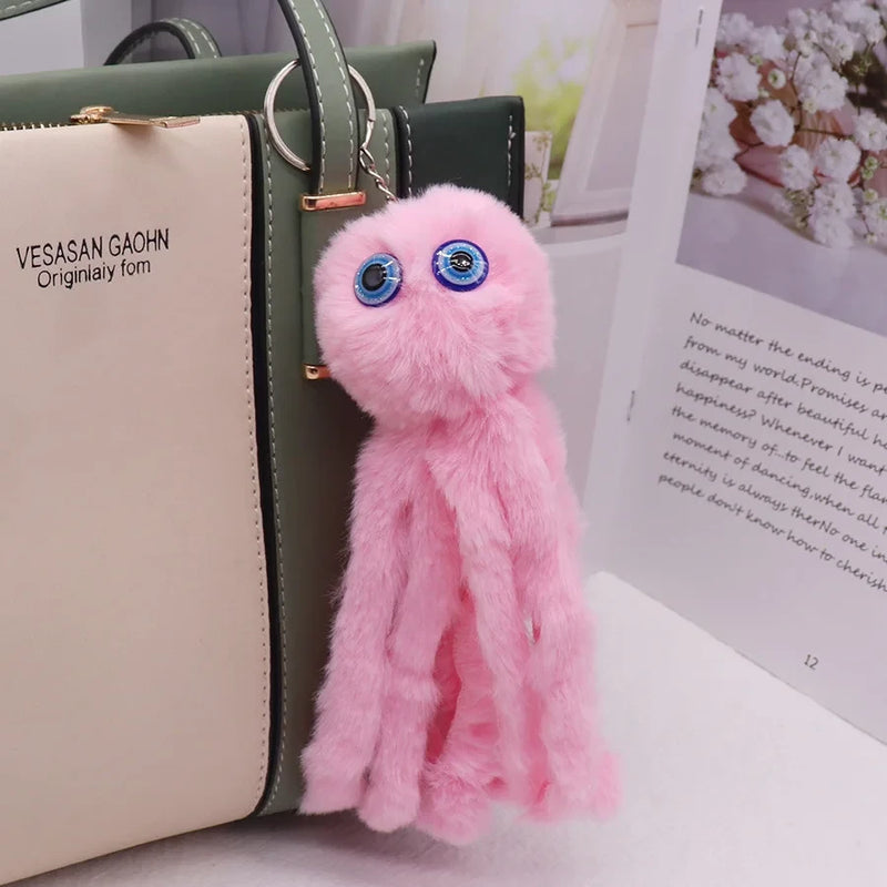Plush Octopus Keychain Backpack Charm