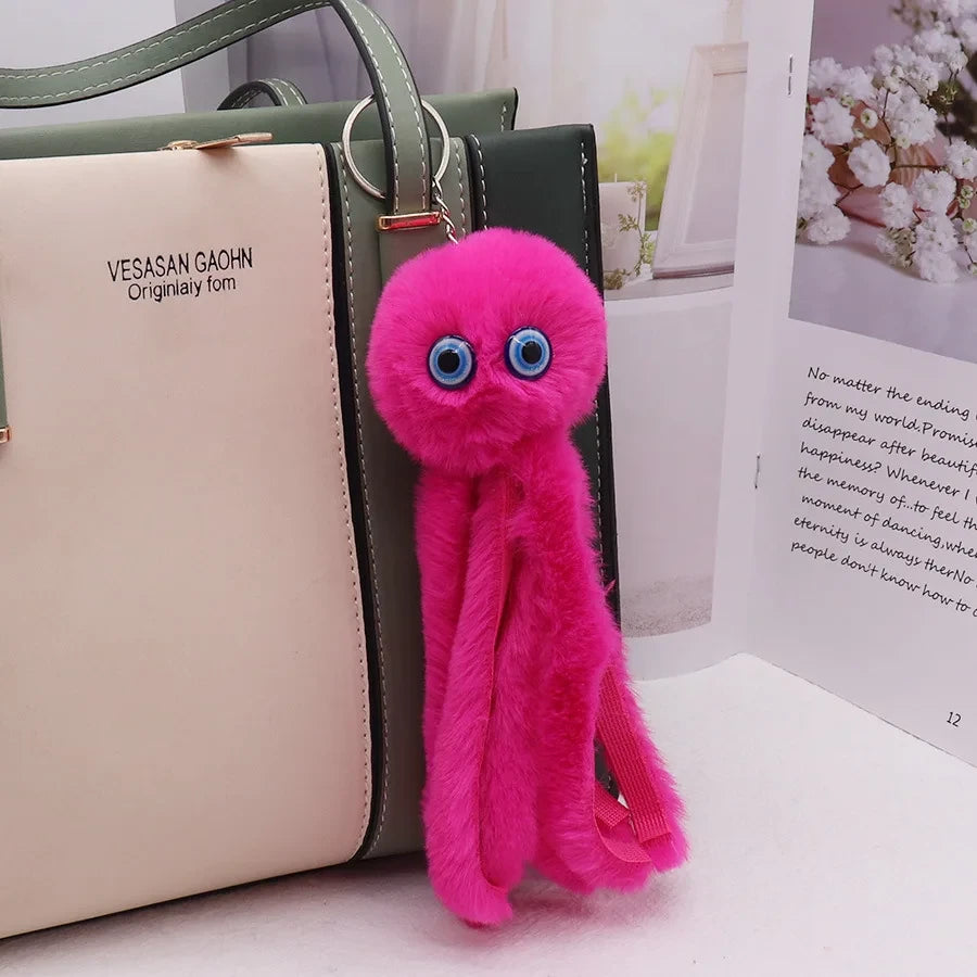 Plush Octopus Keychain Backpack Charm