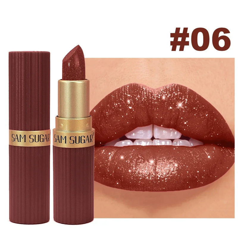 Pearlescent glitter velvet lipstick product photo