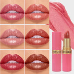 Velvet-inspired lipstick with pearlescent shimmer