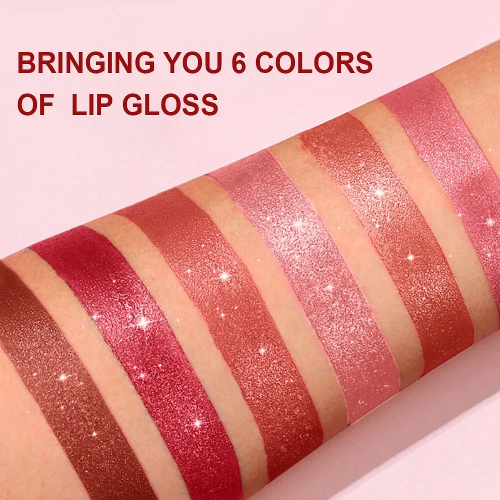 Pearlescent glitter velvet lipstick makeup image