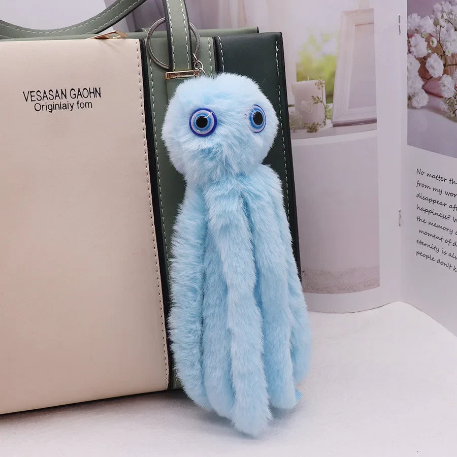 Plush Octopus Keychain Backpack Charm